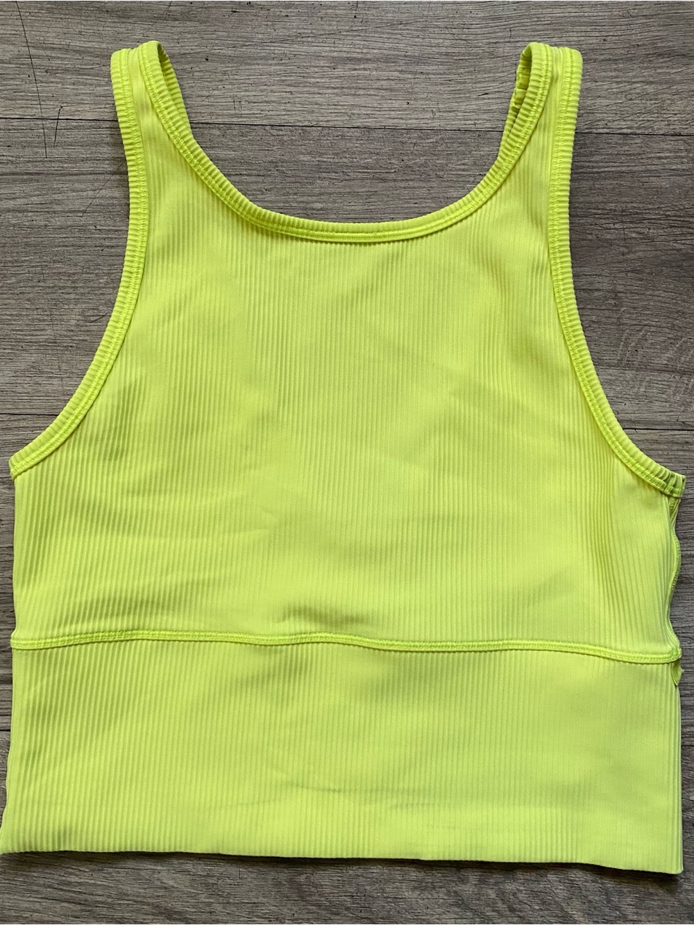 lululemon athletica Bright Neon Yellow Ribbed Crop Tank